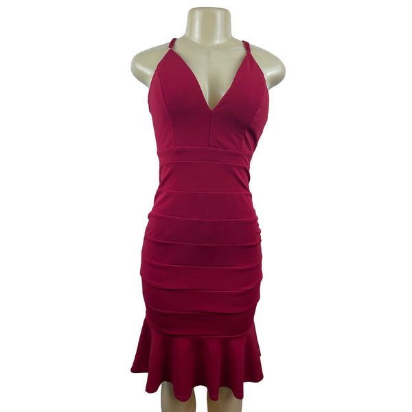Emerald Sundae Women’s Red Stretchable Sleeveless Bodycon Dress Sz S NWT