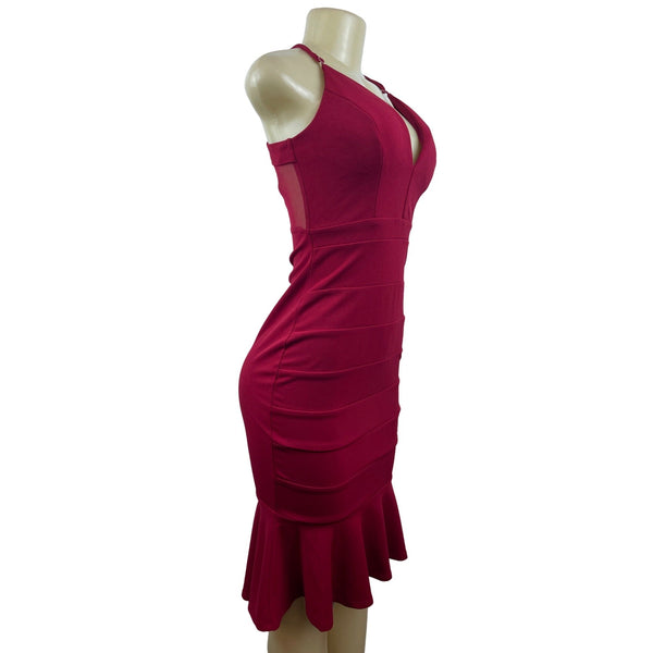 Emerald Sundae Women’s Red Stretchable Sleeveless Bodycon Dress Sz S NWT