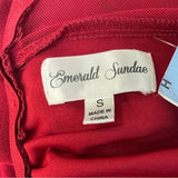 Emerald Sundae Women’s Red Stretchable Sleeveless Bodycon Dress Sz S NWT