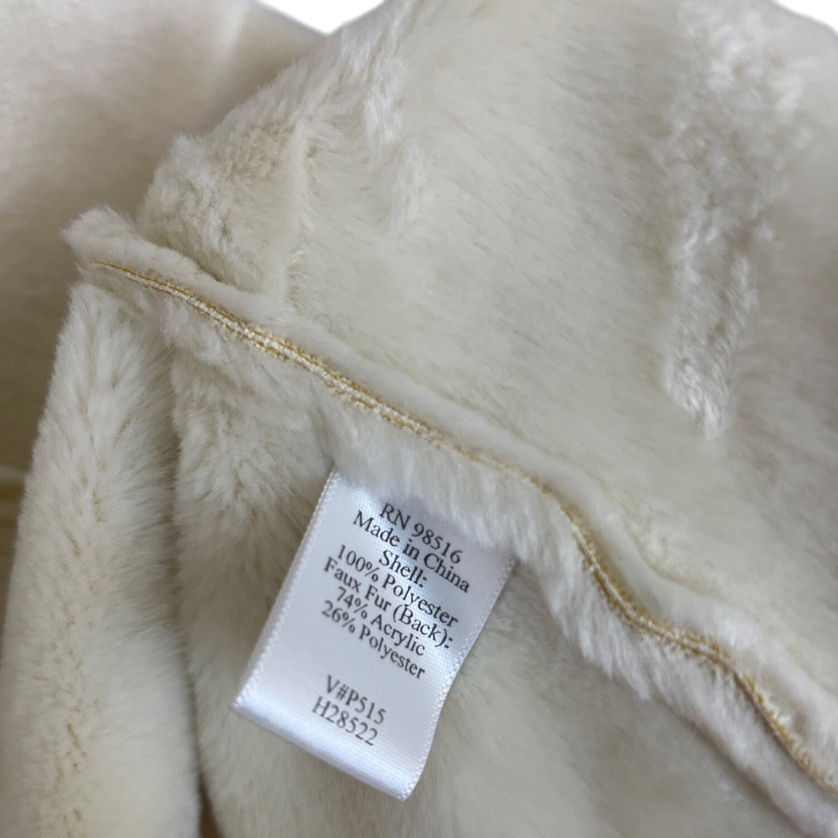 Coldwater Creek Women's Ivory Faux Fur Lined Hooded Coat Size L