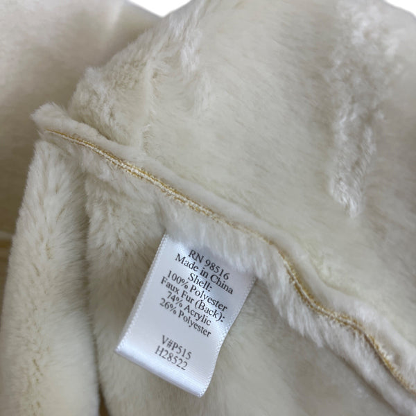 Coldwater Creek Women's Ivory Faux Fur Lined Hooded Coat Size L
