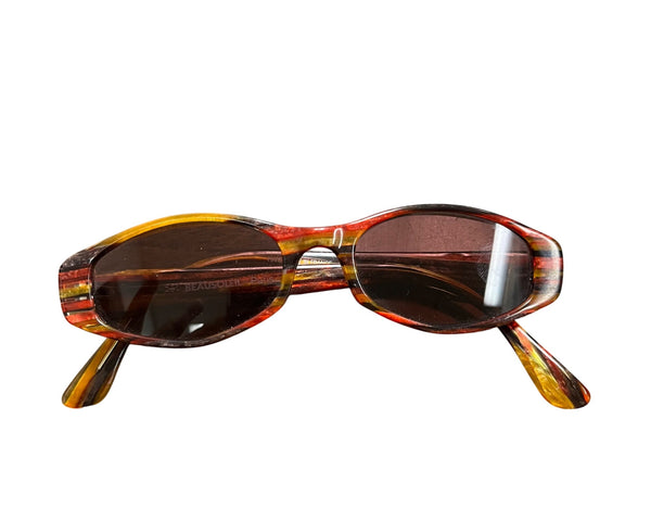Beausoleil Womens Tortoiseshell Acetate Oval Sunglasses 56mm Hand Made In France