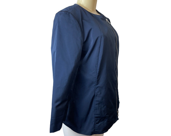 Lafayette 148 New York Womens Navy Zip-Up Jacket Sz 12