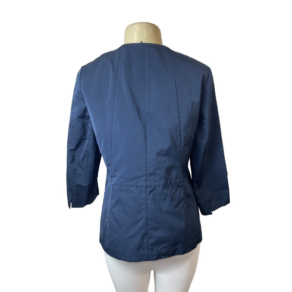 Lafayette 148 New York Womens Navy Zip-Up Jacket Sz 12