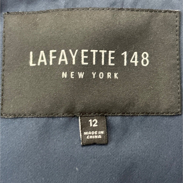 Lafayette 148 New York Womens Navy Zip-Up Jacket Sz 12