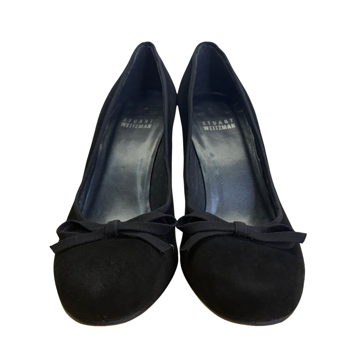 Stuart Weitzman Women’s Black Suede With Bow Accent Stiletto Heels Size 6.5M