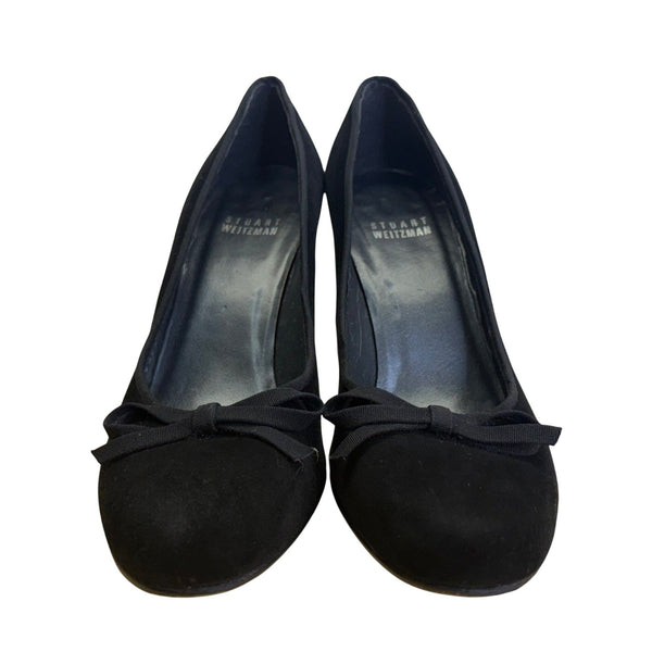Stuart Weitzman Women’s Black Suede With Bow Accent Stiletto Heels Size 6.5M