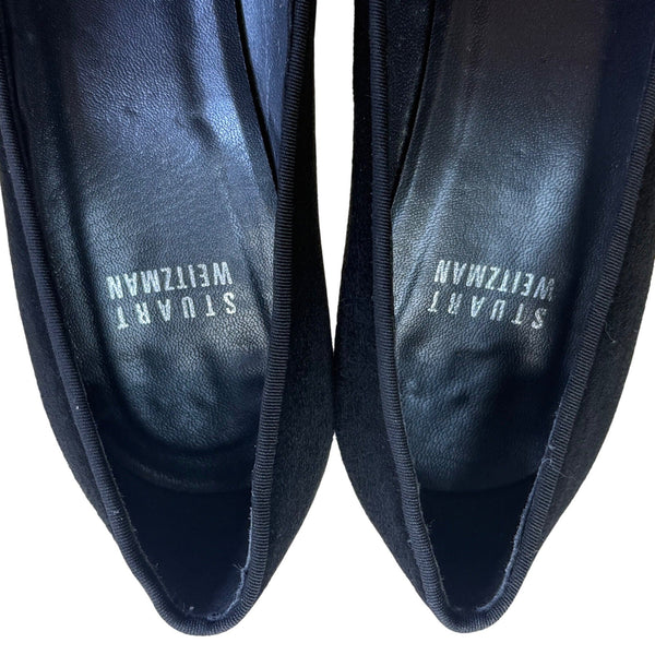 Stuart Weitzman Women’s Black Suede With Bow Accent Stiletto Heels Size 6.5M