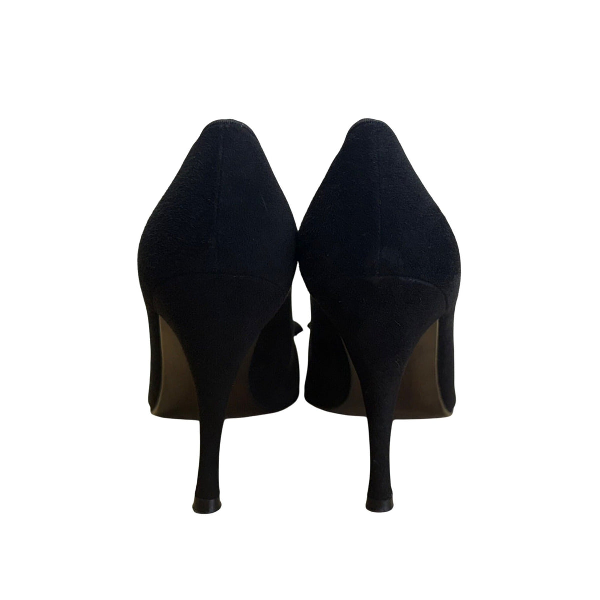 Stuart Weitzman Women’s Black Suede With Bow Accent Stiletto Heels Size 6.5M