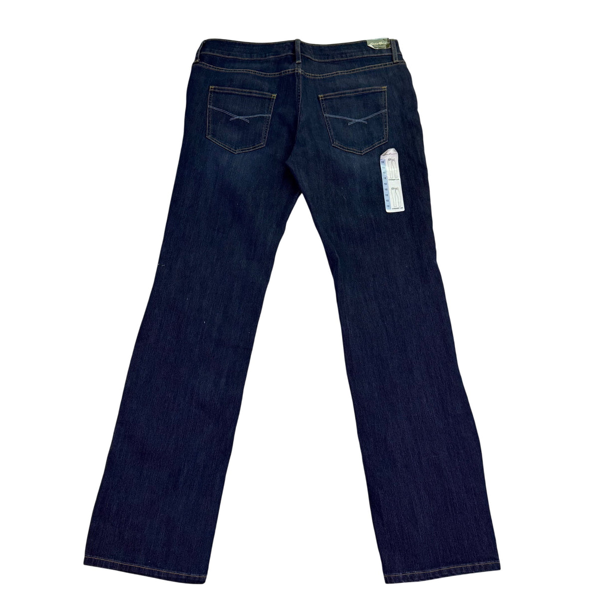 Eddie Bauer Womens Dark Blue Denim Cotton/Spandex Straight-Leg Jeans Size 12