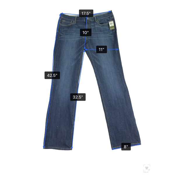 Eddie Bauer Womens Dark Blue Denim Cotton/Spandex Straight-Leg Jeans Size 12