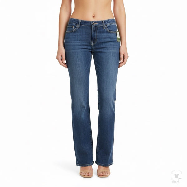 Eddie Bauer Womens Dark Blue Denim Cotton/Spandex Straight-Leg Jeans Size 12