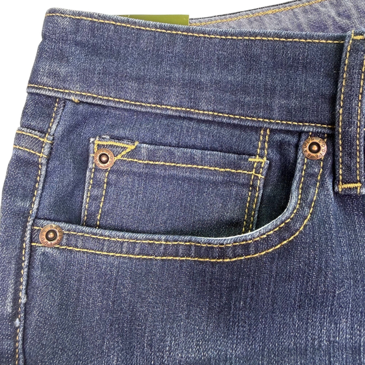 Eddie Bauer Womens Dark Blue Denim Cotton/Spandex Straight-Leg Jeans Size 12