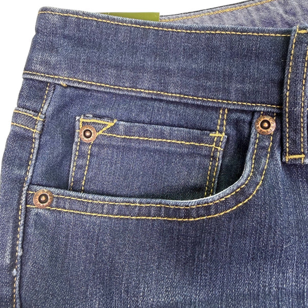 Eddie Bauer Womens Dark Blue Denim Cotton/Spandex Straight-Leg Jeans Size 12