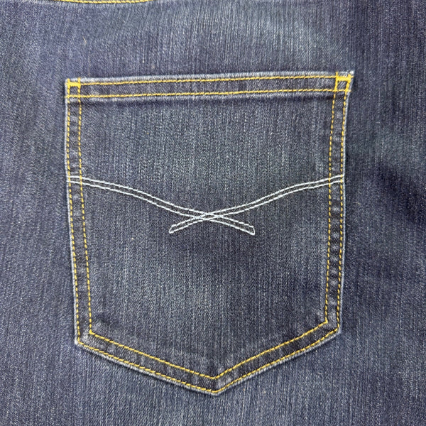 Eddie Bauer Womens Dark Blue Denim Cotton/Spandex Straight-Leg Jeans Size 12