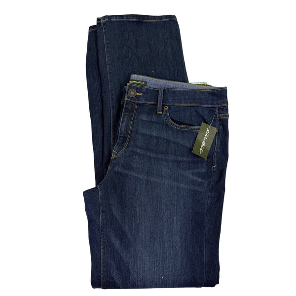 Eddie Bauer Womens Dark Blue Denim Cotton/Spandex Straight-Leg Jeans Size 12