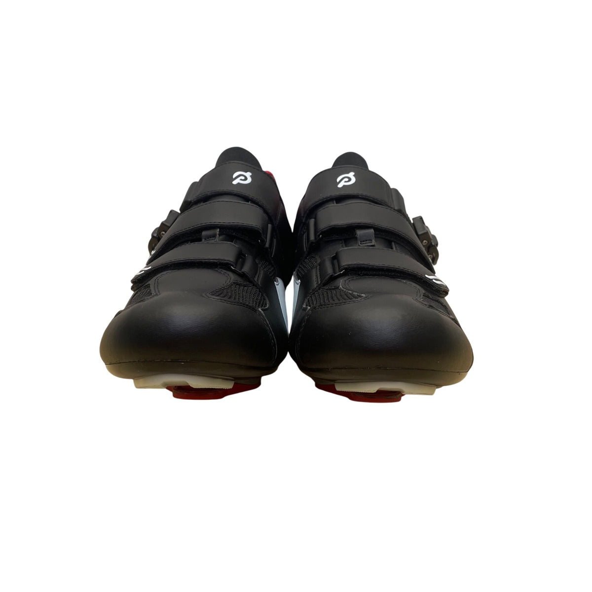 Peloton Black & Red Cycling Shoes With Adhesive & Buckle Closure Size M13/W14