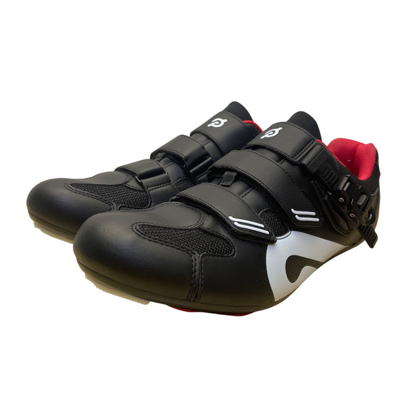 Peloton Black & Red Cycling Shoes With Adhesive & Buckle Closure Size M13/W14