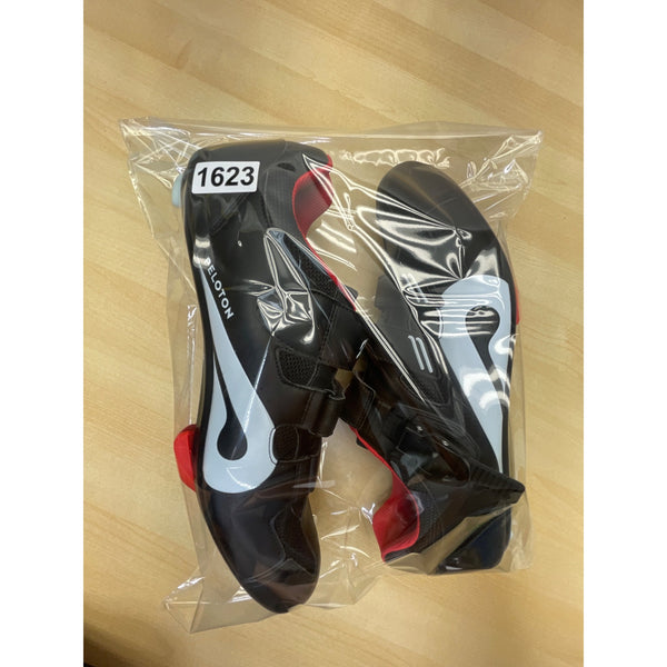 Peloton Black & Red Cycling Shoes With Adhesive & Buckle Closure Size M13/W14