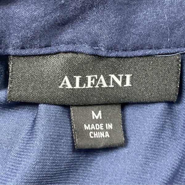 Alfani Womens Navy Blue Long Sleeve V-Neck Tunic Top Size M