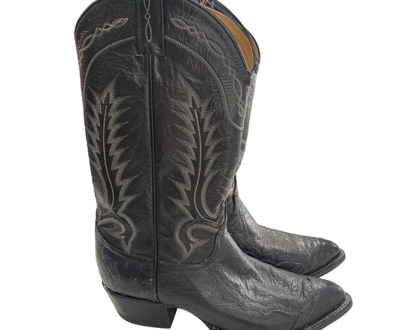 Tony Lama Mens Black Leather Western Boots Size 9 D