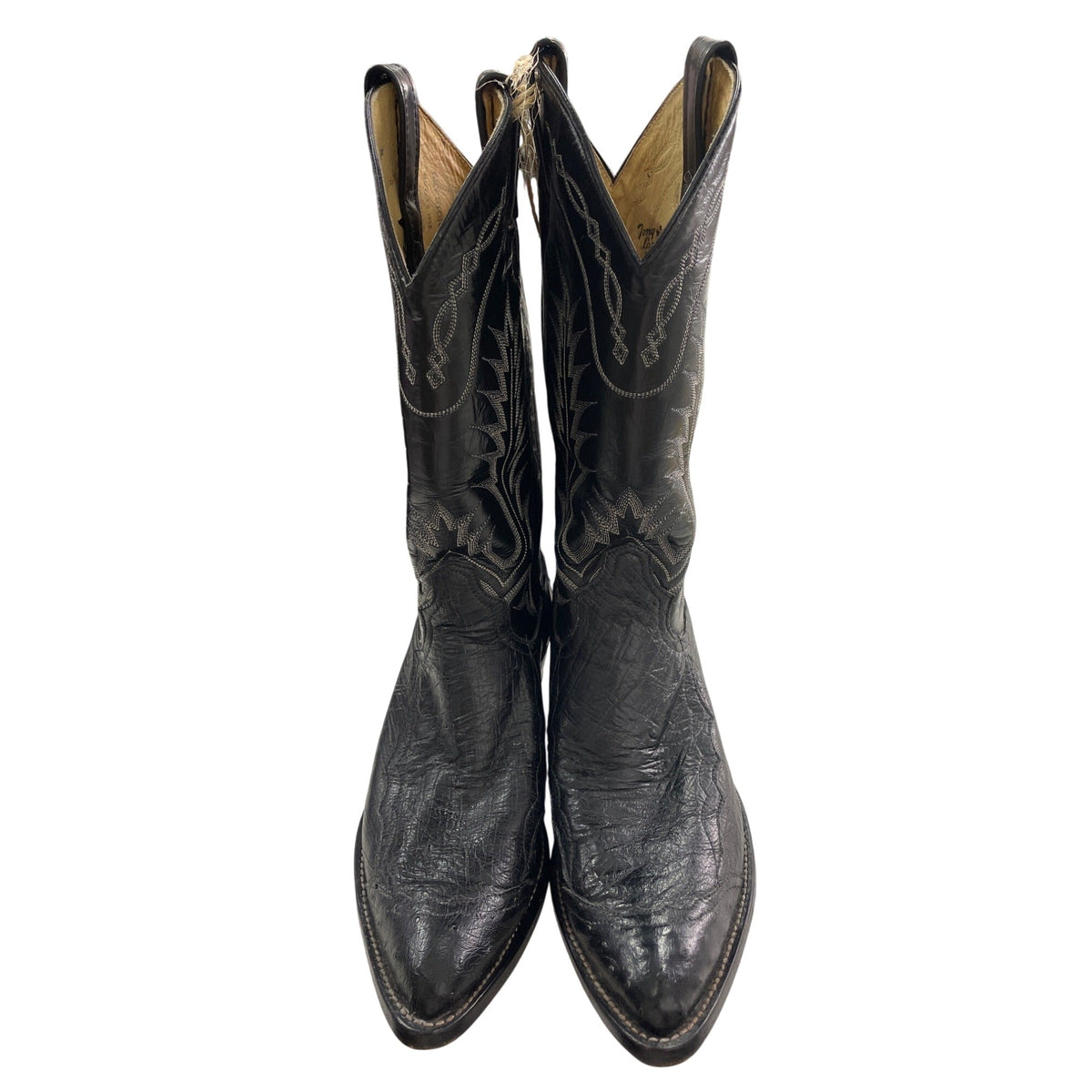 Tony Lama Mens Black Leather Western Boots Size 9 D