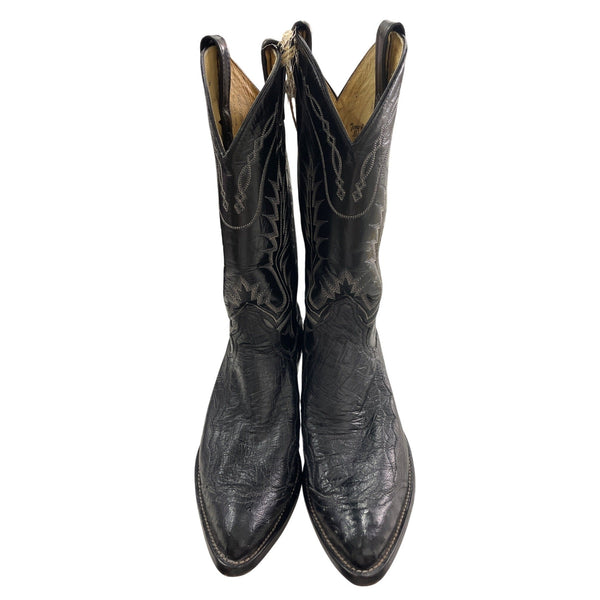 Tony Lama Mens Black Leather Western Boots Size 9 D