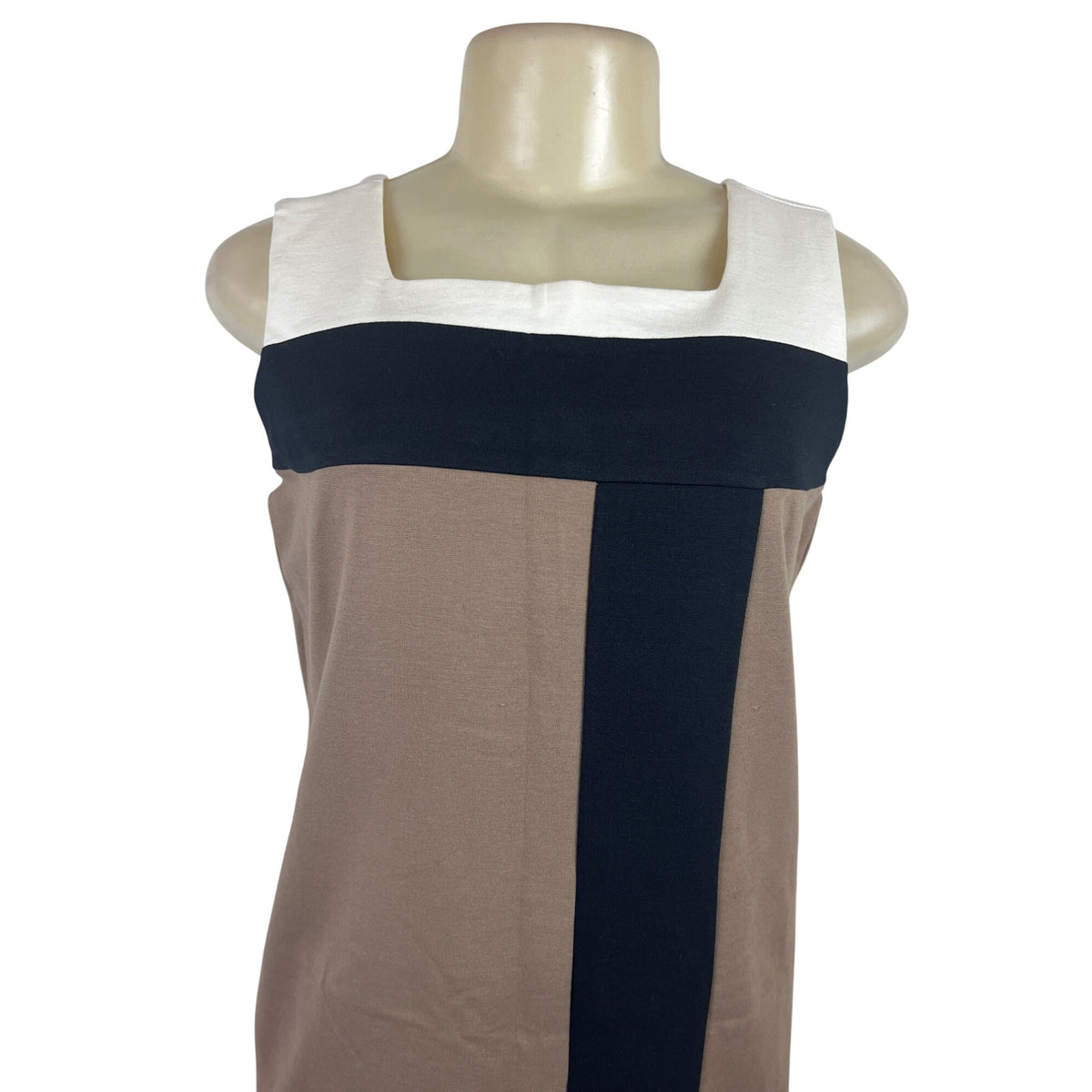 Banana Republic Womens Colorblock Sleeveless Dress Brown/Black/White Size 4