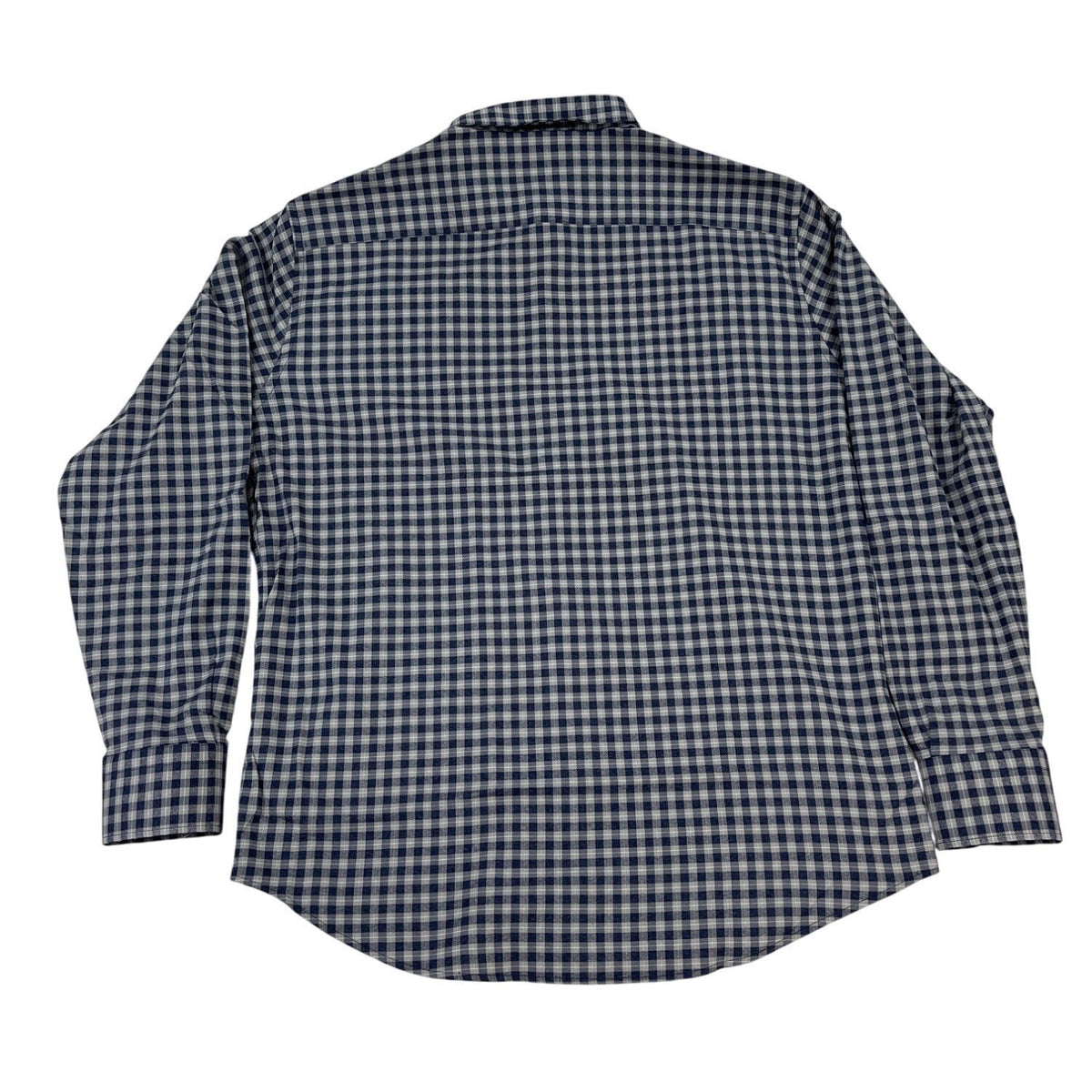 Peter Millar Mens Blue & Gray Checkered Button-Up Shirt Size XL