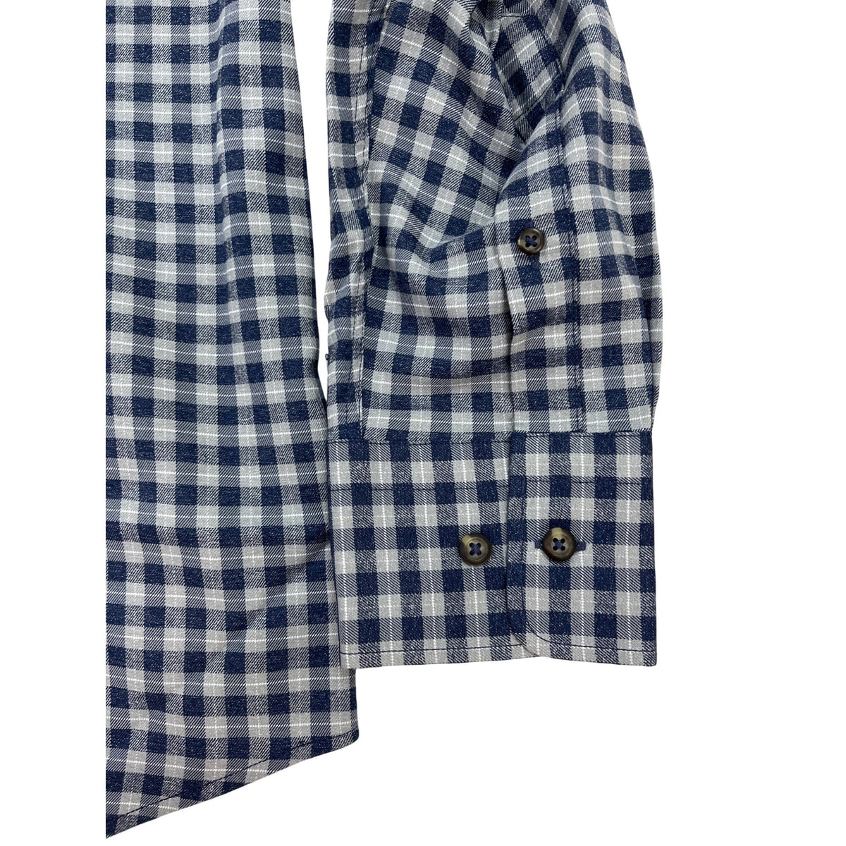 Peter Millar Mens Blue & Gray Checkered Button-Up Shirt Size XL