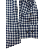 Peter Millar Mens Blue & Gray Checkered Button-Up Shirt Size XL