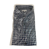 Peter Millar Mens Blue & Gray Checkered Button-Up Shirt Size XL