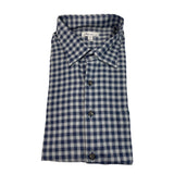 Peter Millar Mens Blue & Gray Checkered Button-Up Shirt Size XL