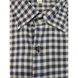 Peter Millar Mens Blue & Gray Checkered Button-Up Shirt Size XL