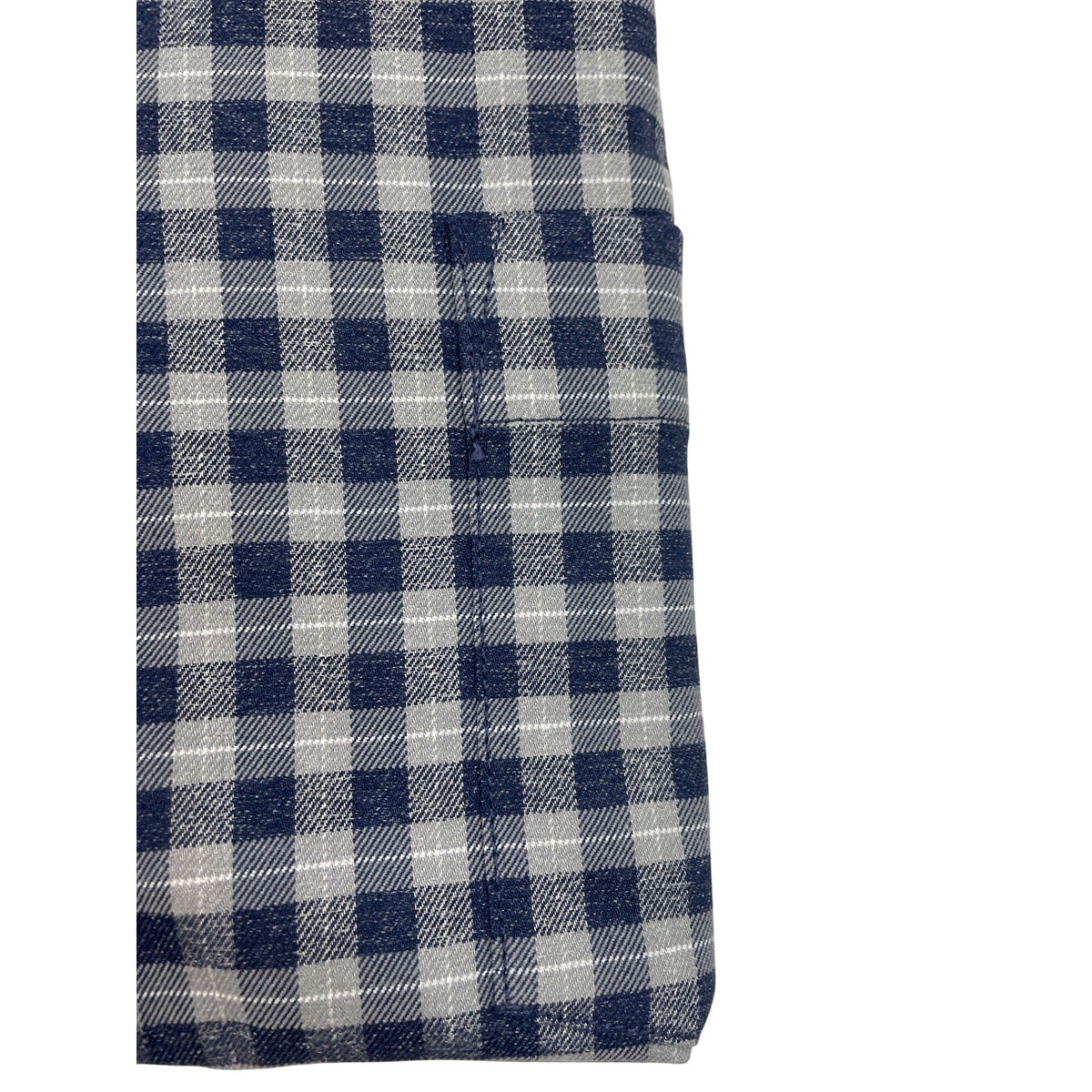 Peter Millar Mens Blue & Gray Checkered Button-Up Shirt Size XL
