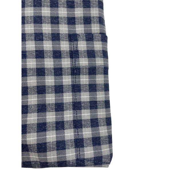 Peter Millar Mens Blue & Gray Checkered Button-Up Shirt Size XL