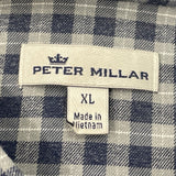 Peter Millar Mens Blue & Gray Checkered Button-Up Shirt Size XL