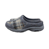 Easy Spirit Womens Medium Gray Suede Plaid Travelport 182 Clogs Shoes Size 7M