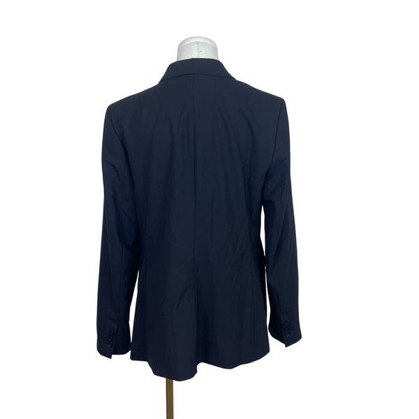 Banana Republic Women Navy Long & Lean Wool-Blend Blazer Classic Look Size 10
