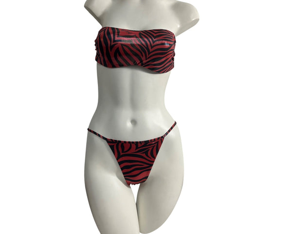 Aniyebyini Zebra Print Two-Piece Bikini Set Womens Swimwear Szize XS- NEW