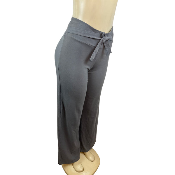 Omala For Boston Proper Women's Gray Wide Leg Pants With Tie Waist Size M - New