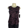 Romni Nicole Petite Sleeveless Black & Pink Swirl Print Tank Top Size PM - New