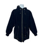 Skea Black Velvet Women’s Hooded Jacket Gold Accent Full-Zip Elastic Cuffs Sz 8