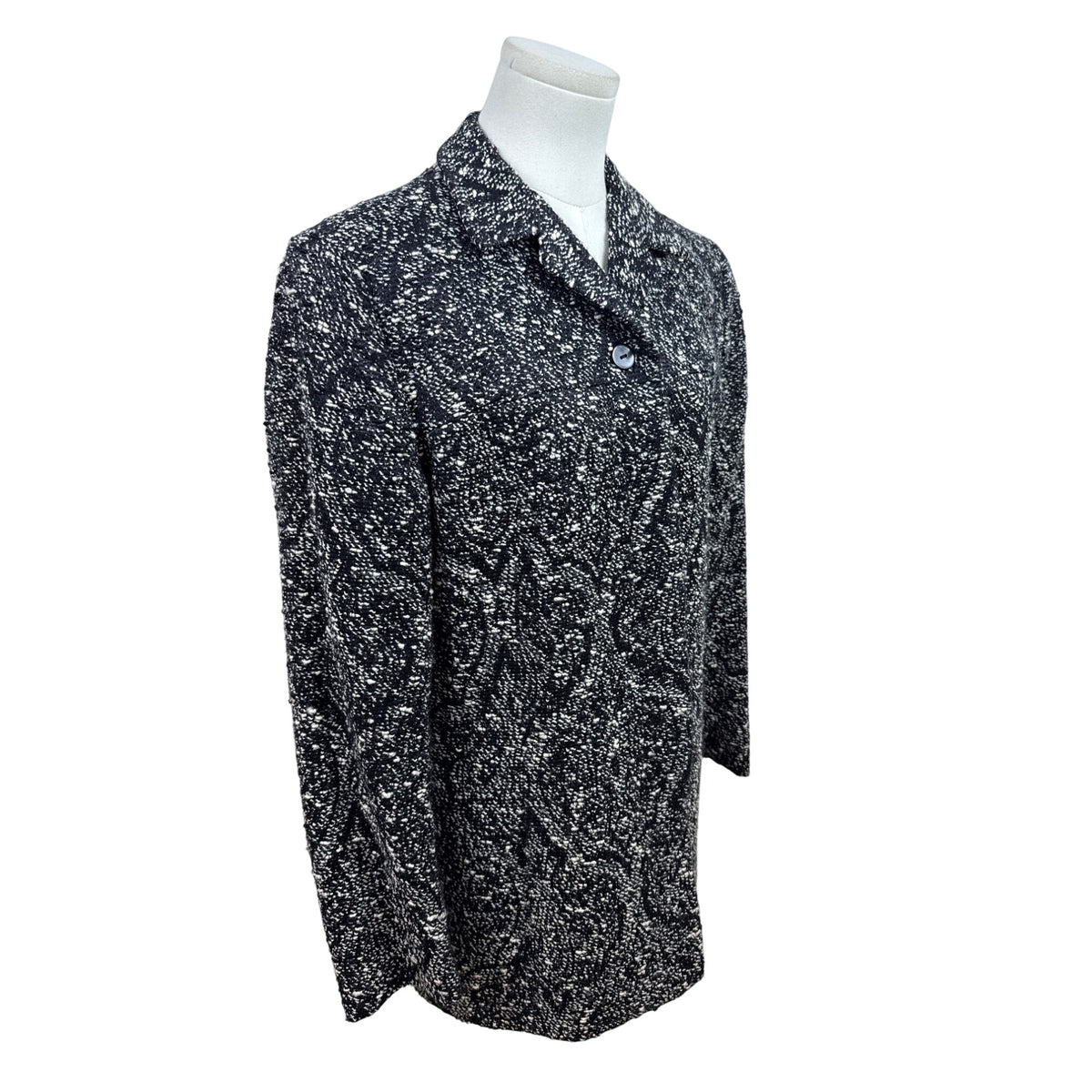 Ann Freedberg Women's Black & White Textured Blazer With Pockets