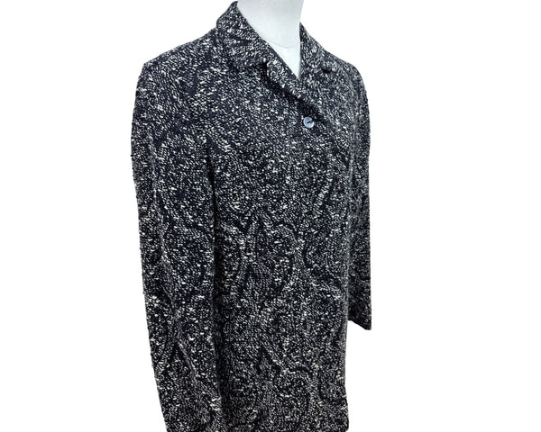 Ann Freedberg Women's Black & White Textured Blazer With Pockets