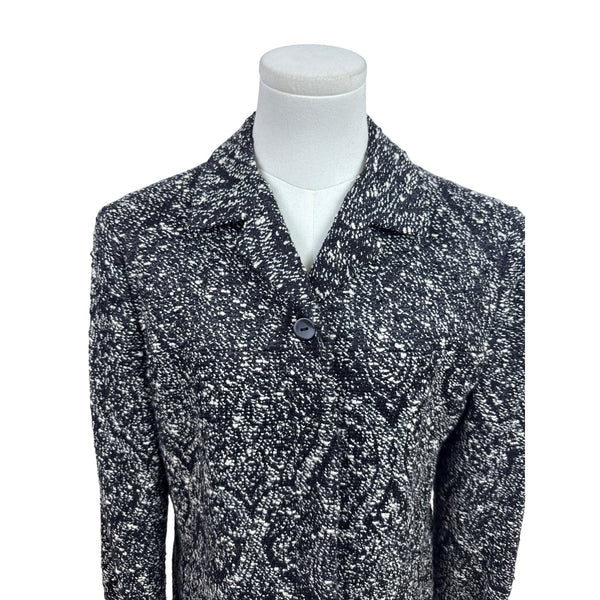 Ann Freedberg Women's Black & White Textured Blazer With Pockets