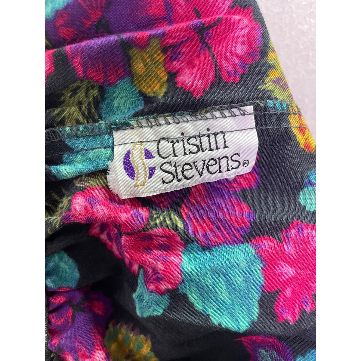Cristin Stevens Womens Black & Multicolor Rayon Polyester Floral Print Pleated Shorts M