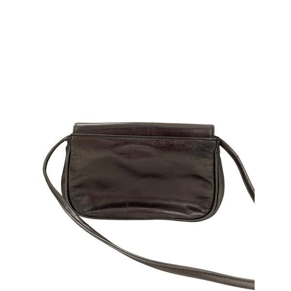 Saks Fifth Avenue Womens Silver Leather Heart Accent Shoulder Bag Small Size