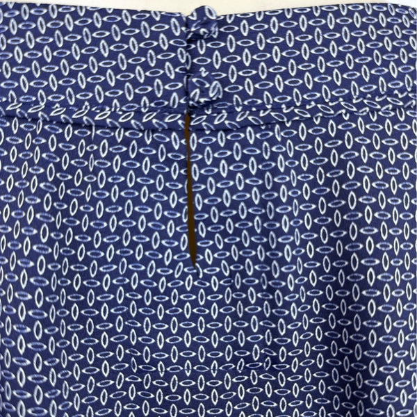 Loft Womens Navy/White Geometric Print Blouse 3/4 Sleeves Sz XXS