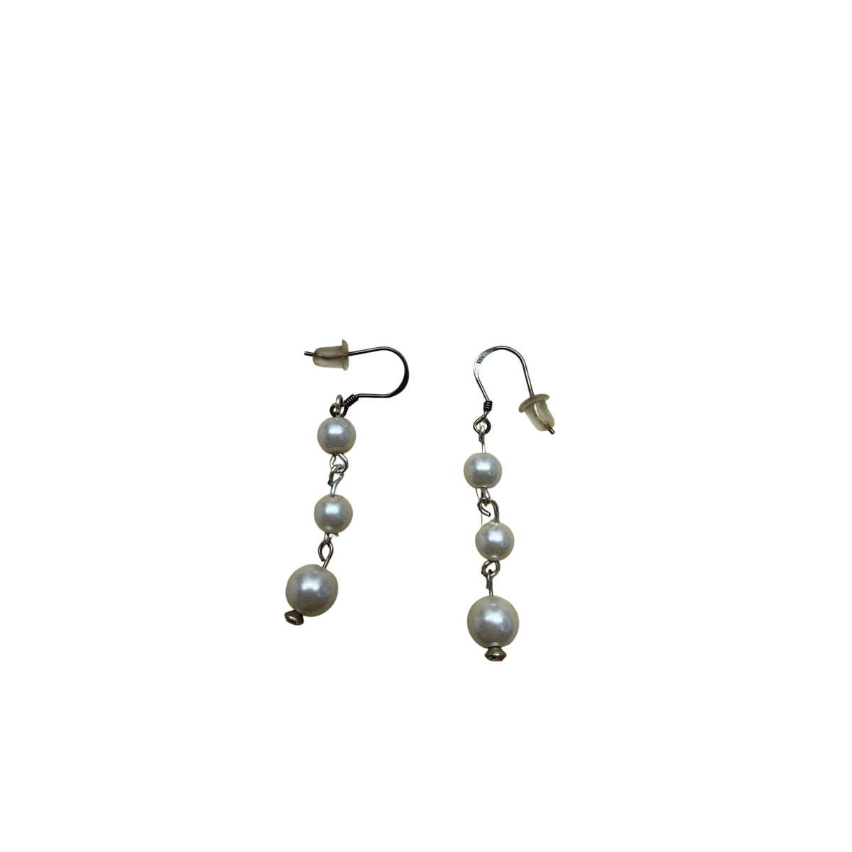 Elegant Dangling Pearl Earrings With Silver Hooks For Women